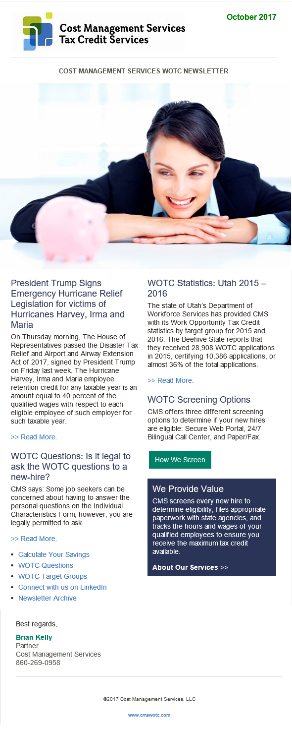 WOTC Customer Newsletter October 2017